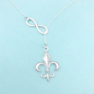 MODERN n TRENDY: French Fleur de Lis Necklace Lariat Style.