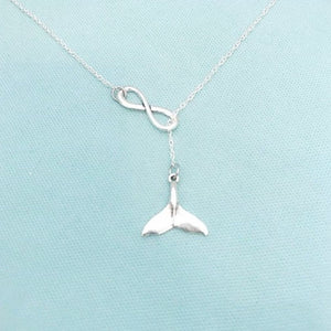 Modern n Trendy. Whale Tail Necklace Lariat Style.