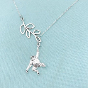 Beautiful Handcrafted Monkey Charm Lariat Necklace.