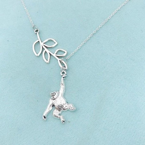 Beautiful Handcrafted Monkey Charm Lariat Necklace.