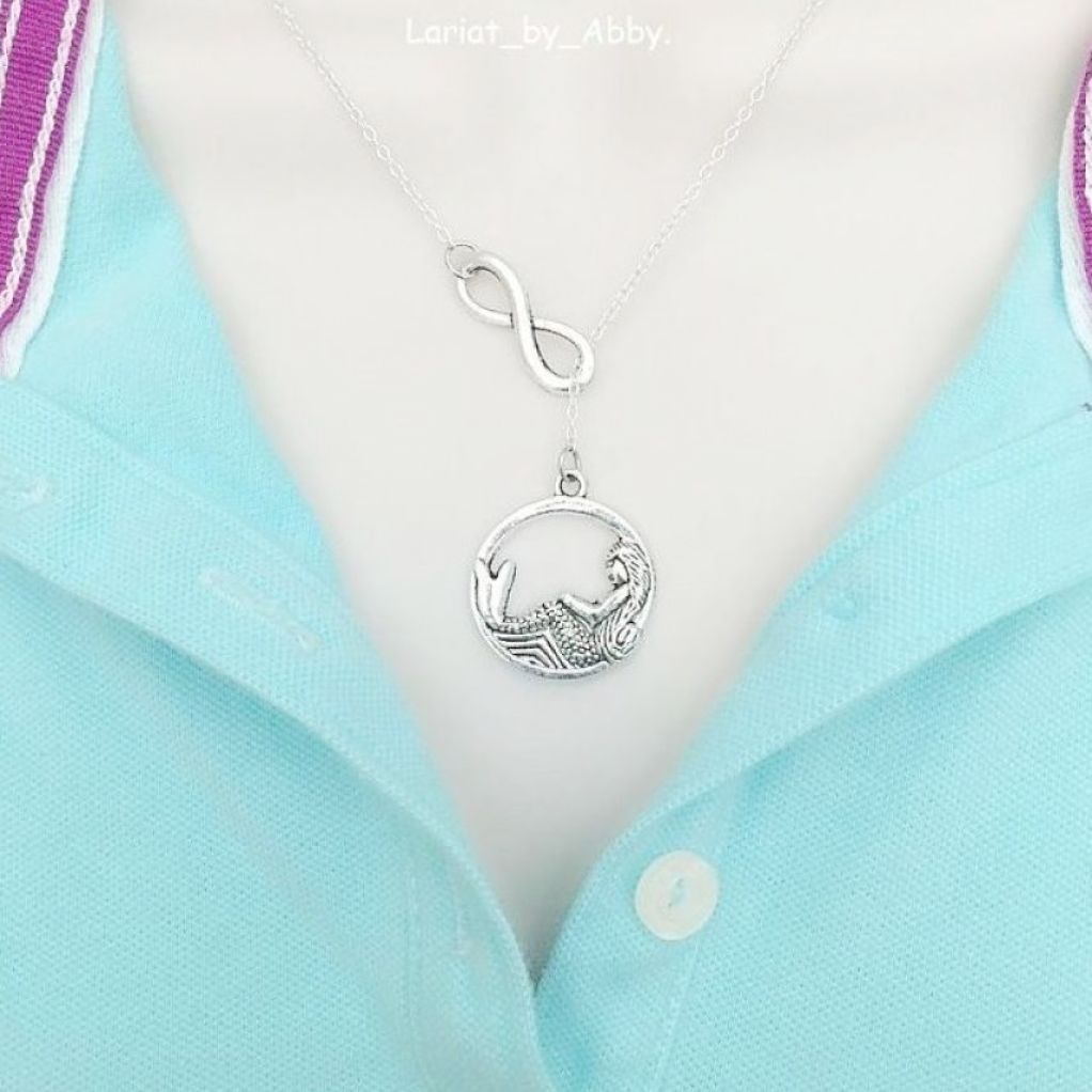 Beautiful Mermaid & Infinity Handcrafted Necklace Lariat Style.