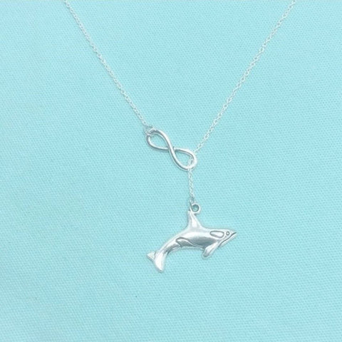 Beautiful SHARK Charm Necklace Lariat Style.