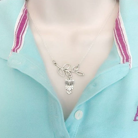 Beautiful Handcrafted OWL Charm Lariat Necklace.
