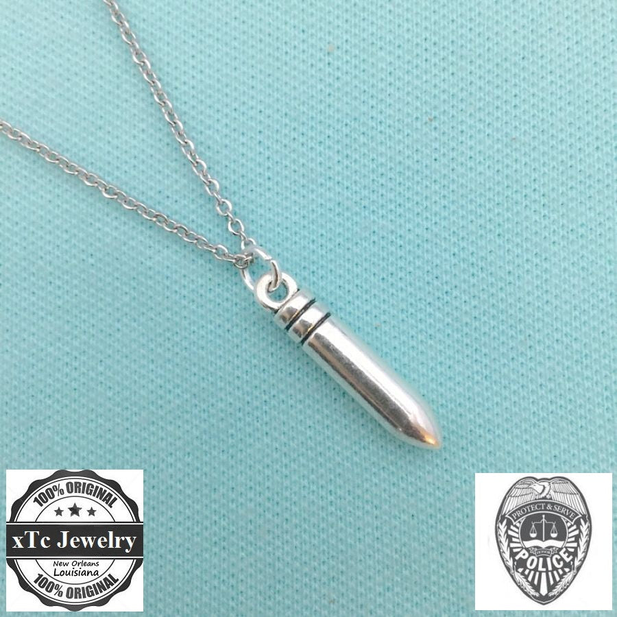 Beautiful Police related Silver Charms Necklace.