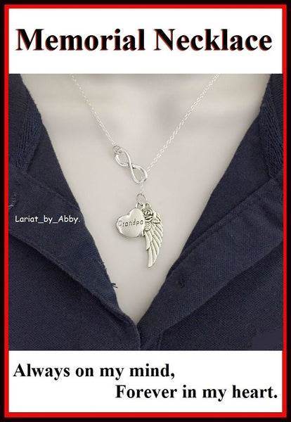 Beautiful Handcraft Grand Pa Guardian Angel Necklace Lariat Style.