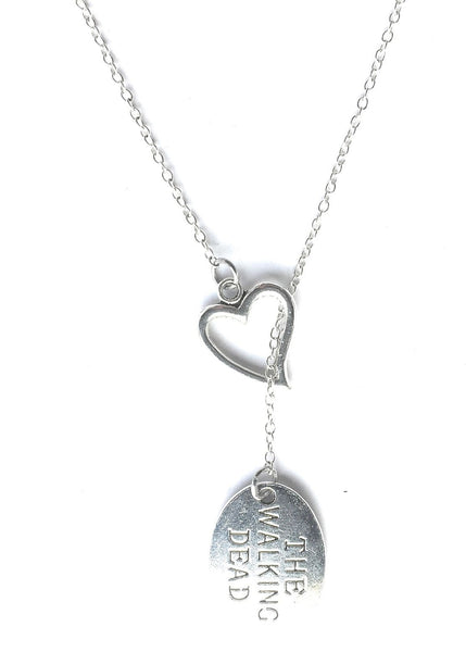 I Love Movie name Silver Plate Lariat Y Necklace.