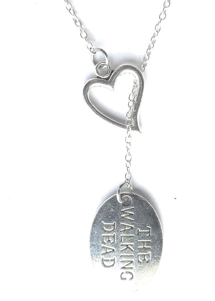 I Love Movie name Silver Plate Lariat Y Necklace.