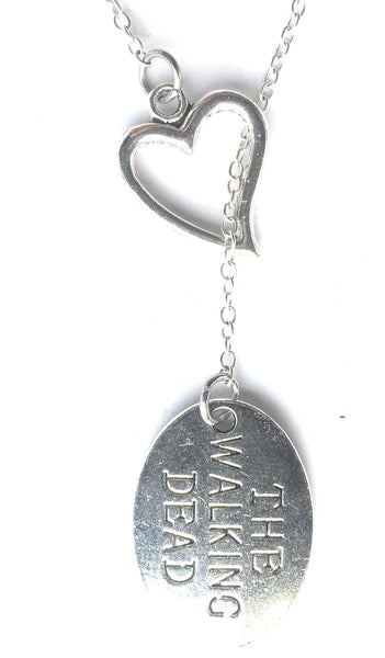 I Love Movie name Silver Plate Lariat Y Necklace.