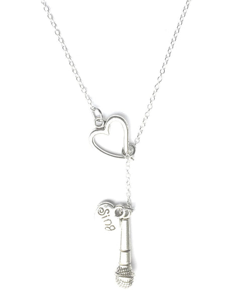 I Love to Sing Silver Lariat Y Necklace.