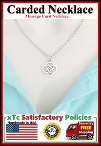 Love Knot Necklace; Handmade Silver Celtic Love Knot Charm Necklace.