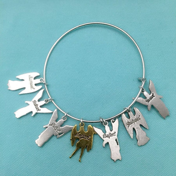 Angelic Protection: 7 Archangels Charm Expendable Bangle.