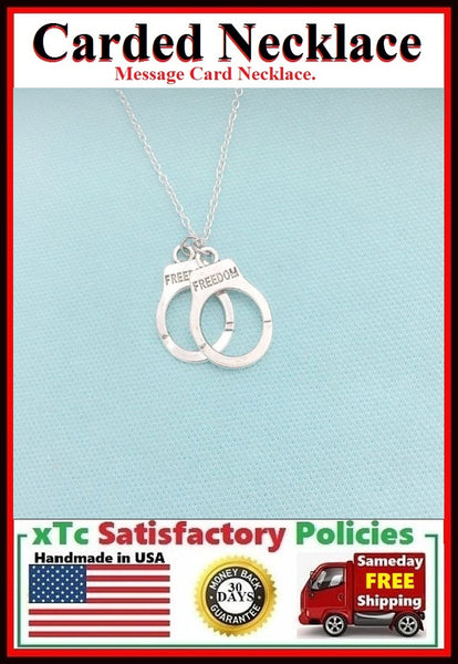 BF Gift; Handcrafted Partner in Crimes Handcuff Charm Necklace.