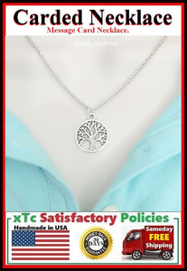 Divine Gift; Handcrafted Silver Tree of Life Charm Necklace.