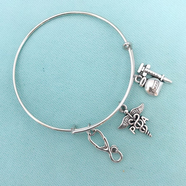 Medical Bracelet : PA Related Charms Expendable Bangle.