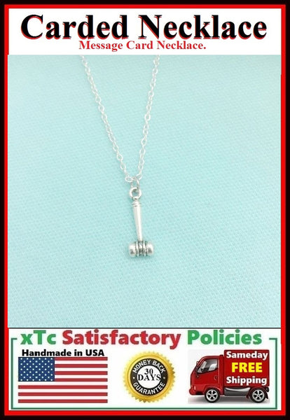 Judge, Attorney Gift ; Handcrafted Silver GAVEL Charm Necklace.