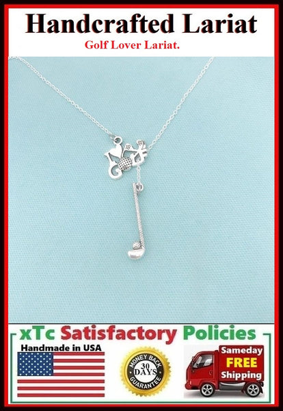 I love Golf Charms Necklace Lariat Style.