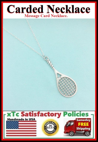 Tennis Player Gift; Handcrafted Silver Tennis Necklace.