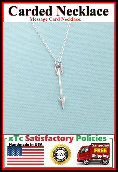 Motivational Gift; Handmade Silver Arrow Charm Necklace.