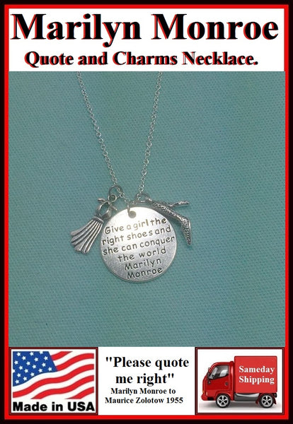 Marilyn Monroe Quote Handcrafted Charms Necklace.