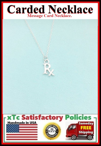 Pharmacist Gift; Handcrafted RX MEDICINE Charm Necklace.