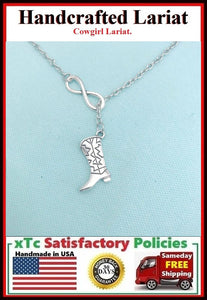 Designed Cowboy Boot Handcraft Necklace Lariat Style.