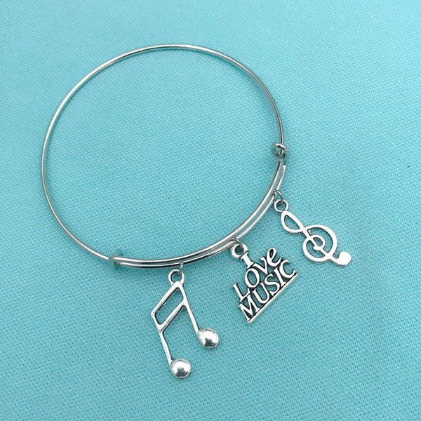 Music Lover, Music Charms Expendable Bangle.