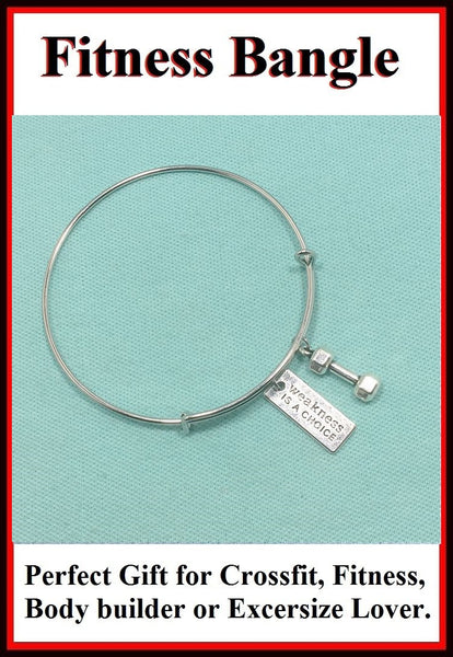 Beautiful Handcraft Excersize Crossfit Charms Expendable Charm Bangle.