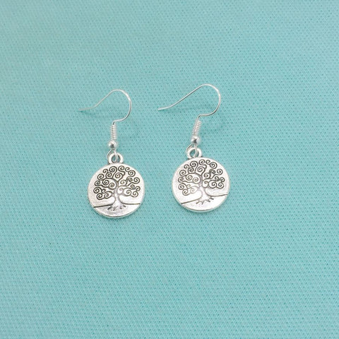 REVERSIBLE TREE OF LIFE, Nose Mythology Yggdrasil Silver Earrings.