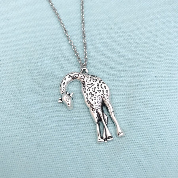 Gorgeous Giraffe Charm Silver Chain Necklace