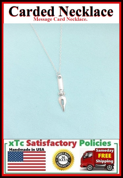 Writer's Gift: Handcrafted Silver CALLIGRAPHY PEN Charm Necklace.
