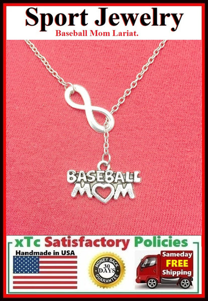 BaseBall Mom & Infinity Handcrafted Necklace Lariat Style