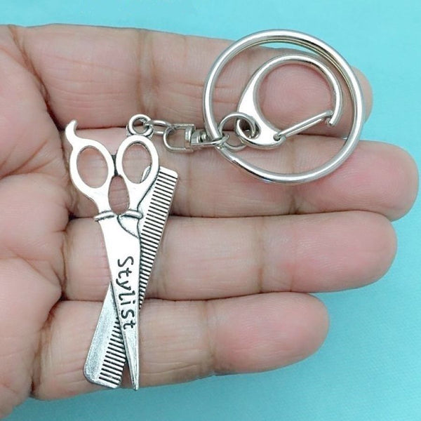Perfect Charm Key Ring for Hait Stylist, Beautician  and Hair Dresser.