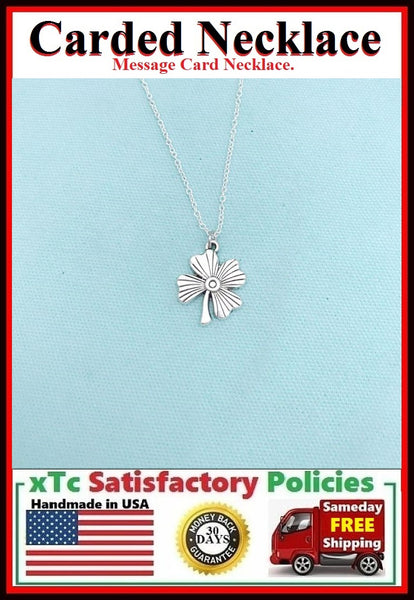 True Friend Handcrafted Silver 4 Leaf CLOVER Charm Necklace.