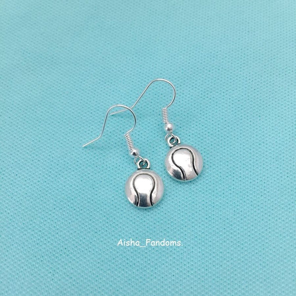 Beautiful Tennis Ball Silver Earrings. Player Gift. Team Gift.