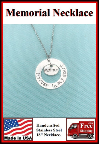 Handcrafted MOM Memorial Stainless Steel Necklaces.
