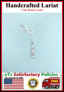 Coke Bottle Necklace Lariat Style. Perfect Gift for Coke Lover.