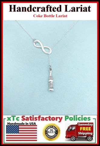 Coke Bottle Necklace Lariat Style. Perfect Gift for Coke Lover.