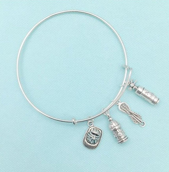 Uniquely Beautiful Firefighter's Charms Expendable Bangle.
