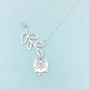 Beautiful Handcrafted Artistic OWL Charm Lariat Necklace.