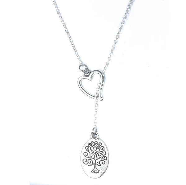 Celtic Tree of Life Silver Lariat Y Necklace.