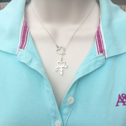 Singer's Love Symbol Lariat Y Necklace.