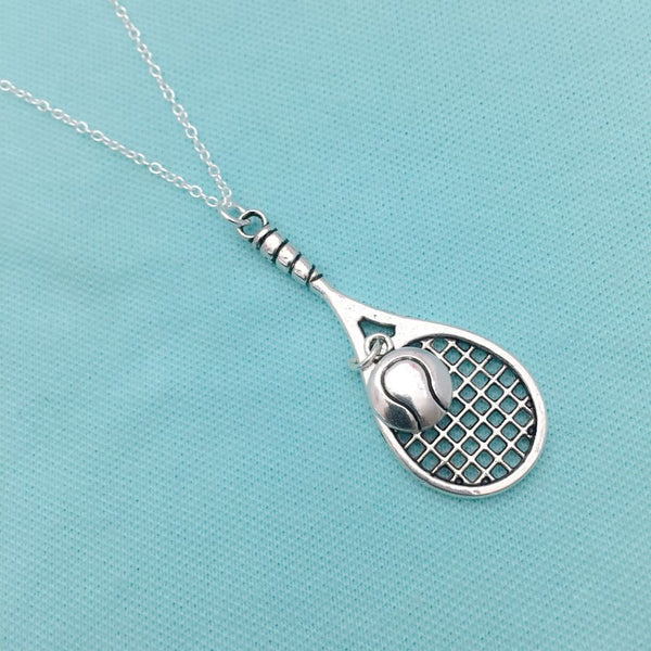 MODREN n TRENDY : Tennis Racket & Ball Silver Handmade Necklace.
