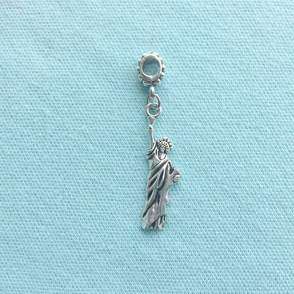 Statue of Liberty USA Silver Bead For Charm Bracelet