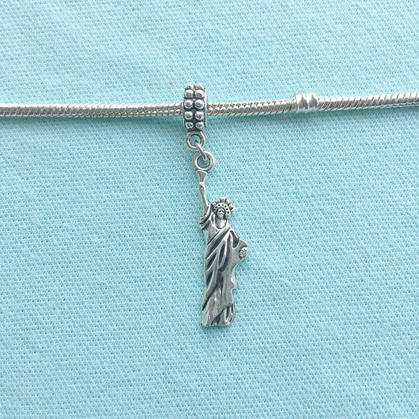 Statue of Liberty USA Silver Bead For Charm Bracelet