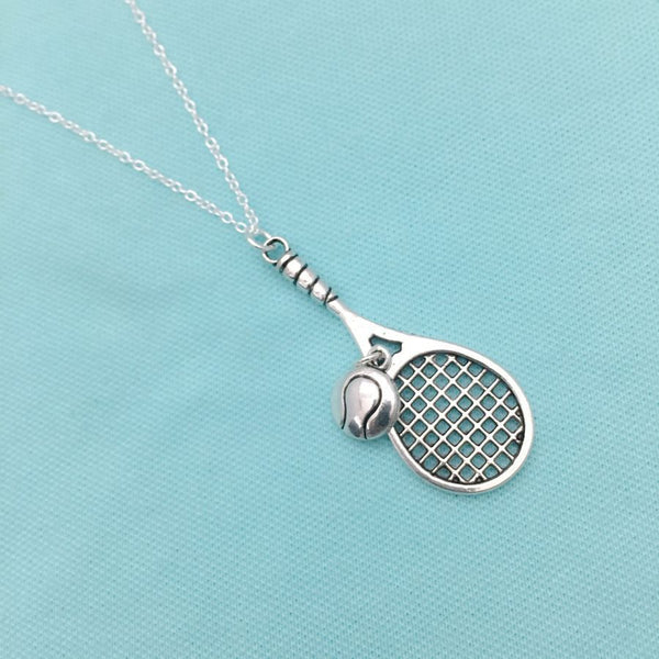 MODREN n TRENDY : Tennis Racket & Ball Silver Handmade Necklace.