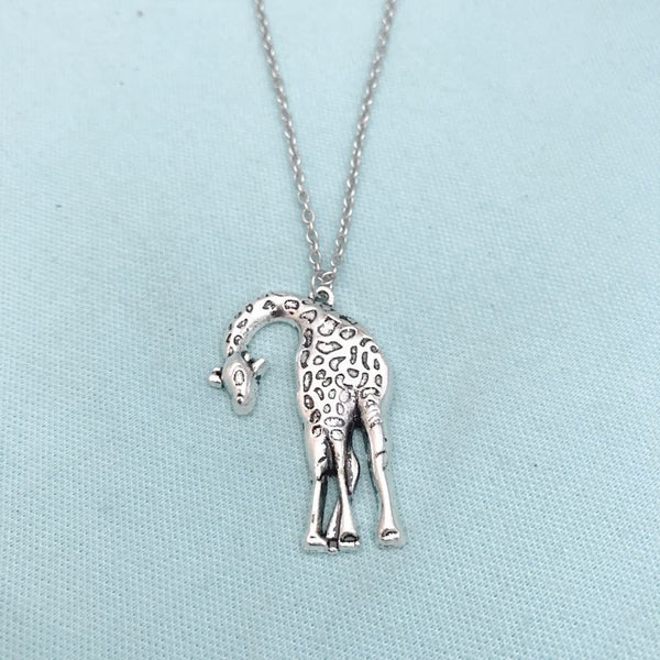 Gorgeous Giraffe Charm Silver Chain Necklace