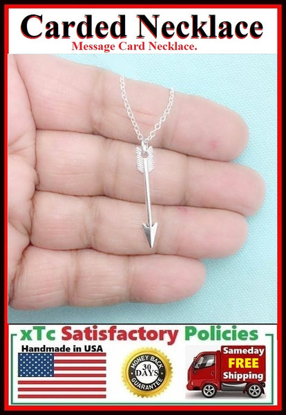 Motivational Gift; Handmade Silver Arrow Charm Necklace.