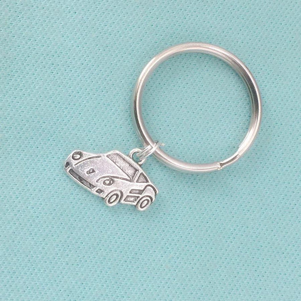 PORSCHE LOVERS: Silver Porsche Model Car Charm Key Ring.
