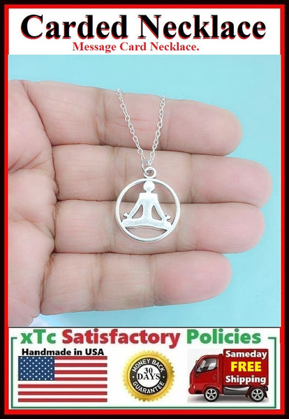 Yoga Gift; Handcrafted Yoga Pose Silver Charm Necklace.