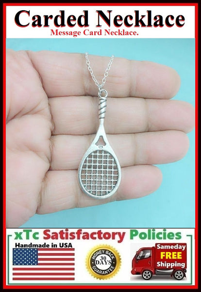 Tennis Player Gift; Handcrafted Silver Tennis Necklace.